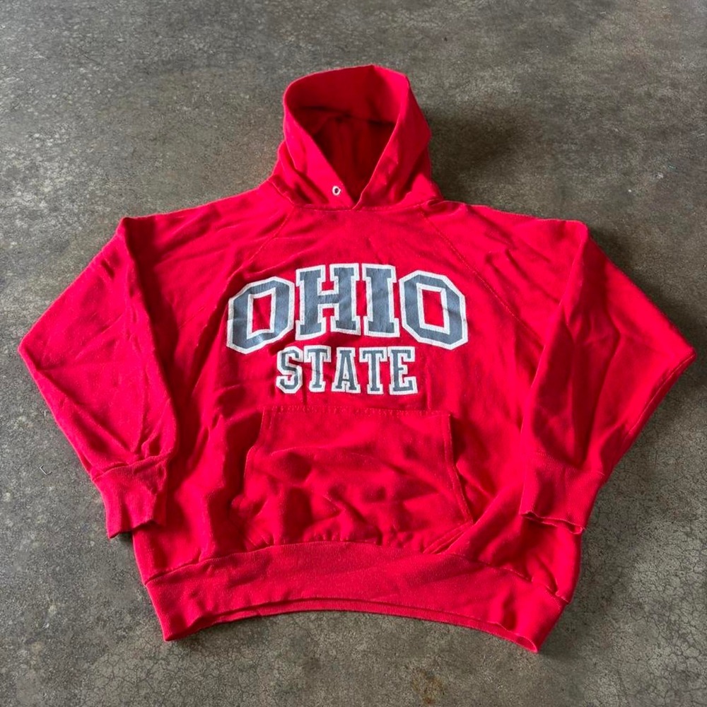 1980s tultex ohio state buckeyes‎ red hoodie